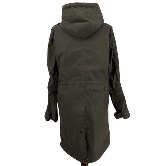 RW Co Longline Duck Canvas Chore Utility Jacket S Green No Lining Drawstring - Picture 4 of 16